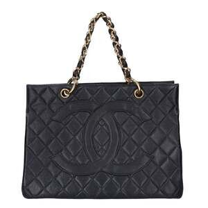 CHANEL (Chanel) Series 4 Caviar Skin Coco Mark Chain Tote Bag Handbag Black G...
